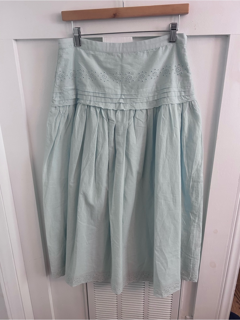 Ciao Lucia Irati Eyelet Pleated Cotton Midi-Skirt size 6 - Picture 3 of 7